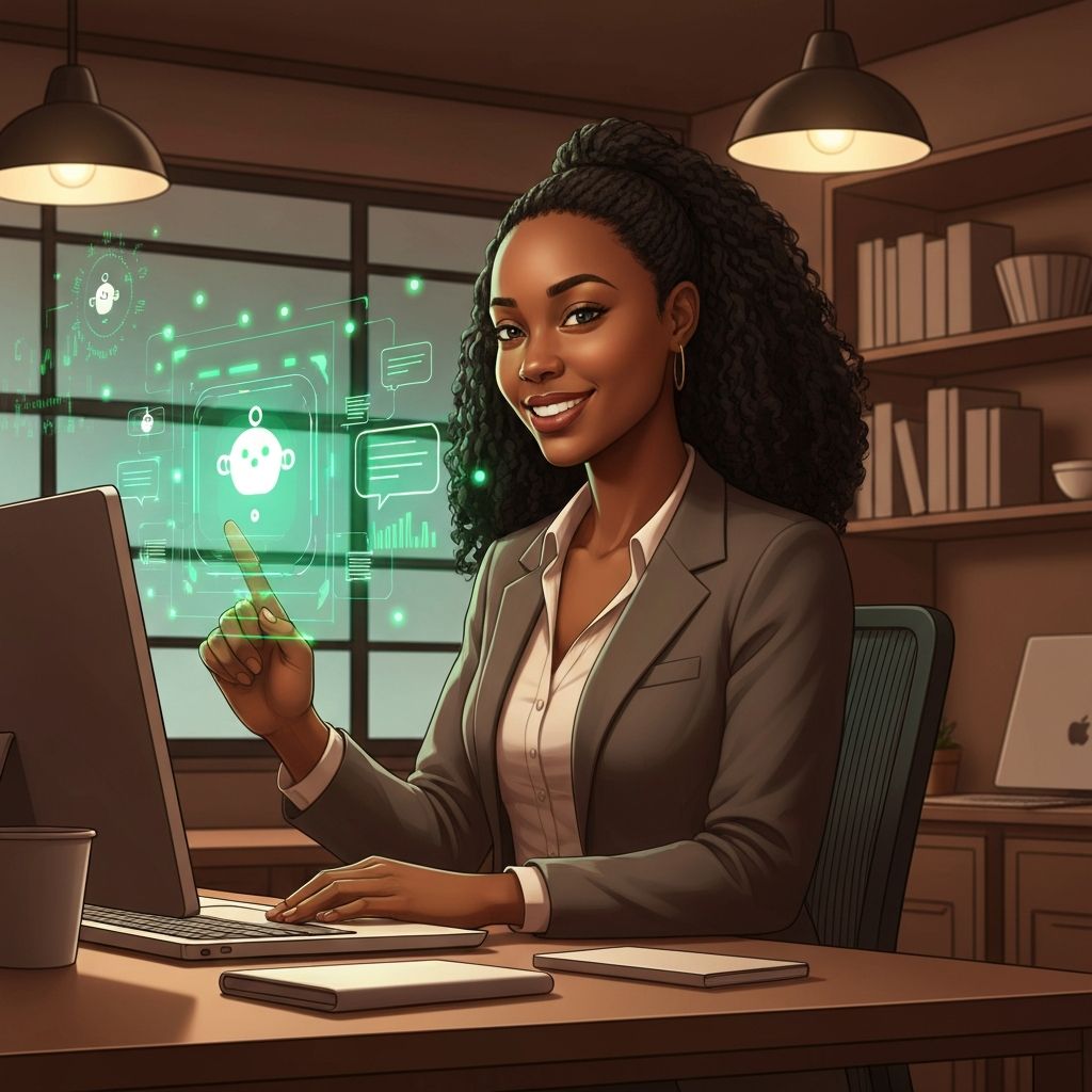 South African tech professional interacting with AI chatbot interface